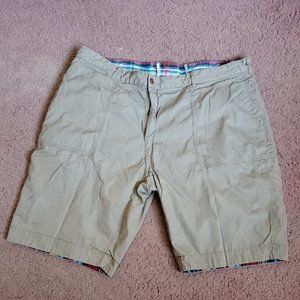Polo Ralph Lauren Shorts Men's Size 40 Reversible Chino Khaki Plaid Adult 11"